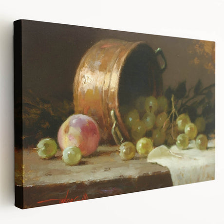 Large canvas print featuring an assortment of vibrant, colorful fruits, ideal for kitchen wall art.