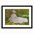 Impressionist Garden Scene - Monet's Springtime, Elegant Framed Print