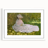 Impressionist Garden Scene - Monet's Springtime, Elegant Framed Print