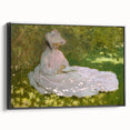 Impressionist Garden Scene - Monet's Springtime, Elegant Framed Print