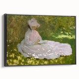 Impressionist Garden Scene - Monet's Springtime, Elegant Framed Print