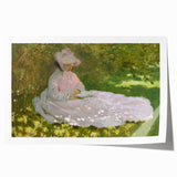 Impressionist Garden Scene - Monet's Springtime, Elegant Framed Print