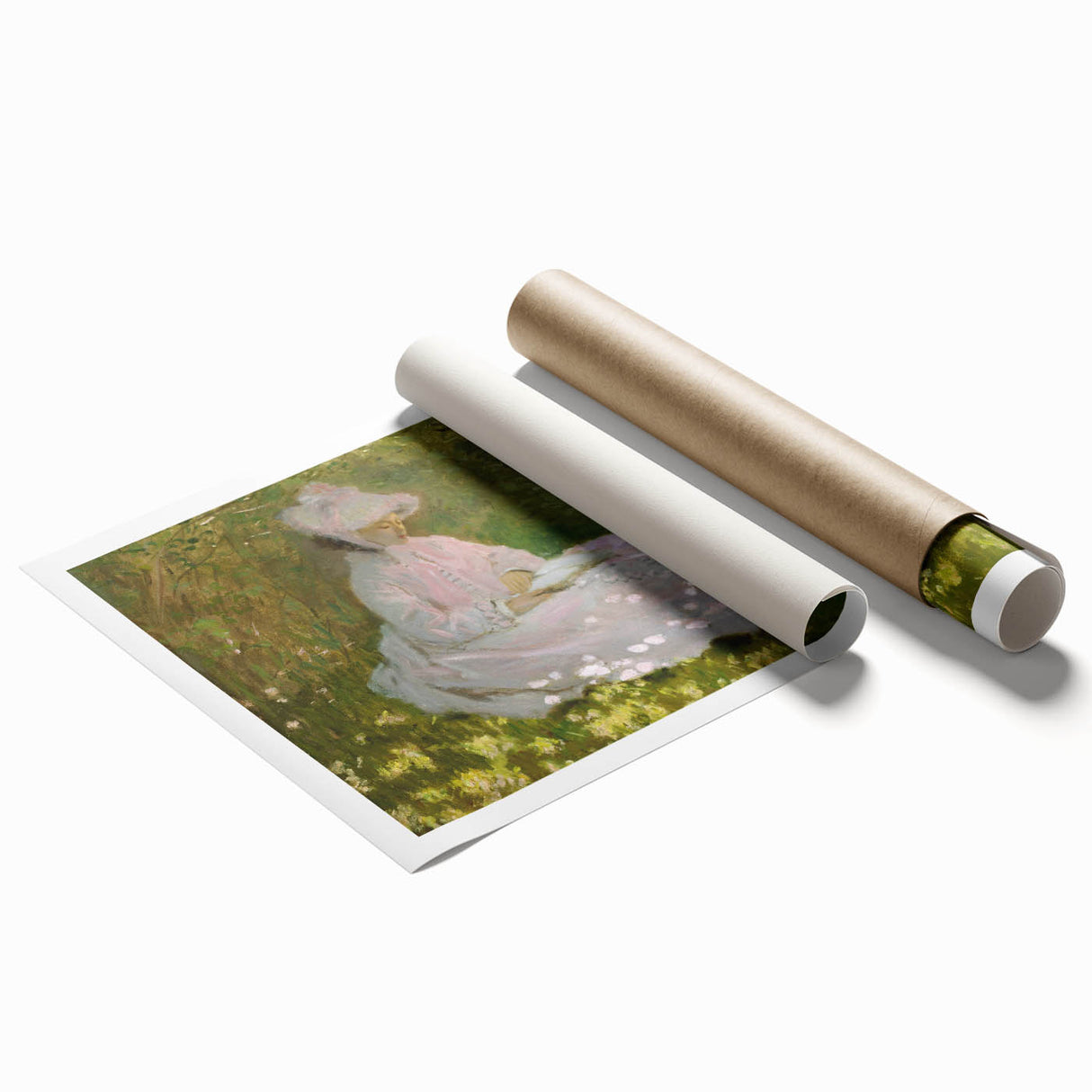 Impressionist Garden Scene - Monet's Springtime, Elegant Framed Print