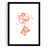 Playroom Wall Art - Floating Teddy Bear Kids Room Decor