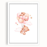 Playroom Wall Art - Floating Teddy Bear Kids Room Decor