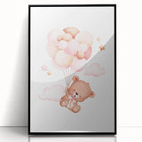 Playroom Wall Art - Floating Teddy Bear Kids Room Decor