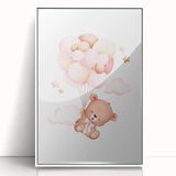 Playroom Wall Art - Floating Teddy Bear Kids Room Decor