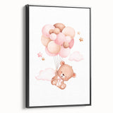 Playroom Wall Art - Floating Teddy Bear Kids Room Decor
