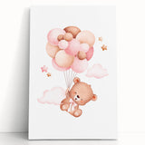 Playroom Wall Art - Floating Teddy Bear Kids Room Decor