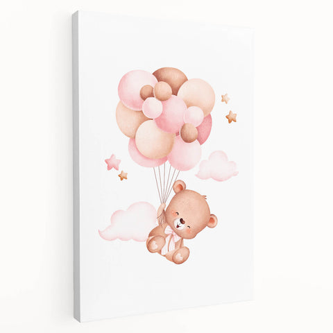 Playroom Wall Art - Floating Teddy Bear Kids Room Decor