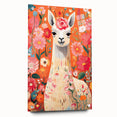 Children’s Wall Art Prints – Colorful Llama Floral Canvas