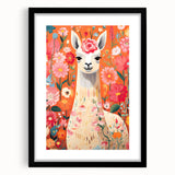 Children’s Wall Art Prints – Colorful Llama Floral Canvas