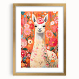 Children’s Wall Art Prints – Colorful Llama Floral Canvas