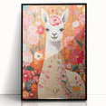 Children’s Wall Art Prints – Colorful Llama Floral Canvas
