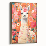 Children’s Wall Art Prints – Colorful Llama Floral Canvas