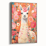 Children’s Wall Art Prints – Colorful Llama Floral Canvas