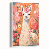 Children’s Wall Art Prints – Colorful Llama Floral Canvas