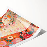 Children’s Wall Art Prints – Colorful Llama Floral Canvas