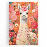 Children’s Wall Art Prints – Colorful Llama Floral Canvas