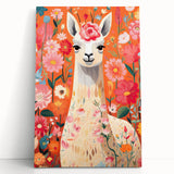 Children’s Wall Art Prints – Colorful Llama Floral Canvas