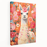 Children’s Wall Art Prints – Colorful Llama Floral Canvas