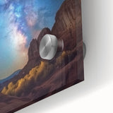 Close-up of a vibrant acrylic landscape artwork showcasing stunning canyons in rich earthy tones, ideal for enhancing home decor with natural beauty and depth.