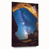 Acrylic glass artwork showcasing a stunning landscape of canyons, presented from a side view. The vibrant colors and intricate details create a captivating visual experience, perfect for enhancing modern home decor. Ideal for art enthusiasts seeking unique landscape pieces.