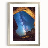 Framed landscape artwork showcasing vibrant canyons in rich colors, set in a silver frame with a built-in mat, perfect for home decor and art enthusiasts.