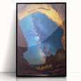 Framed acrylic artwork showcasing a vibrant landscape of canyons in rich earth tones, presented in a sleek black frame, perfect for modern home decor. Ideal for nature enthusiasts and art collectors.