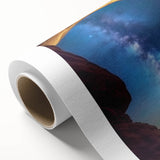 Landscape canvas artwork depicting vibrant canyons in rich earth tones, showcasing intricate textures and natural formations, rolled and ready for display. Ideal for enhancing home decor with a touch of nature's beauty.