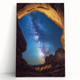 Stretched canvas artwork depicting vibrant, abstract canyons in earthy tones, perfect for nature-inspired decor, showcasing intricate details and textures.