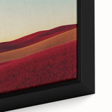 Close-up of a countryside landscape framed canvas featuring vibrant green fields and rolling hills, perfect for home decor and nature enthusiasts. Ideal for adding a serene touch to living spaces.