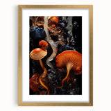 Extra large abstract art print with textured elements in gold and cream tones, framed in gold, ideal for living room decor.