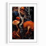 Large abstract wall art in muted gray and blue tones, framed with a white mat, ideal for bedroom or dining room decor.