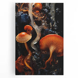 Large black and white abstract art on stretched canvas, featuring organic shapes, ideal for kitchen wall art.