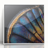 Framed acrylic print of a close-up deer in muted earth tones, ideal for modern art wall decor in a nursery.