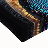 Large art of a zebra in black and white on stretched canvas, ideal for bedroom wall decor.