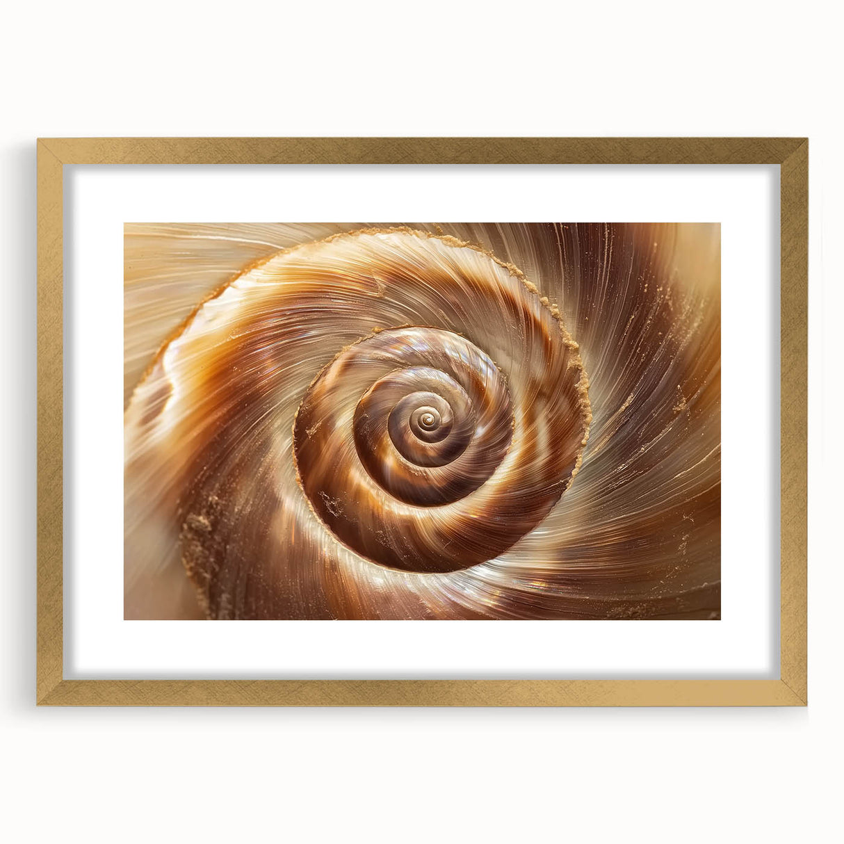 Extra large abstract art print with textured design in gold and earth tones, framed with mat, suitable for living room decor.