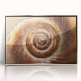 Large art print of a silver-framed acrylic depicting close-up nature elements in mid-century modernist style.