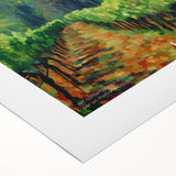 Art deco poster featuring a monochrome geometric pattern on rolled canvas, suitable for dining room or bathroom wall art.