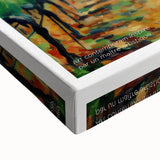 Large art on stretched canvas depicting a black and white landscape painting, ideal for bedroom wall decor.