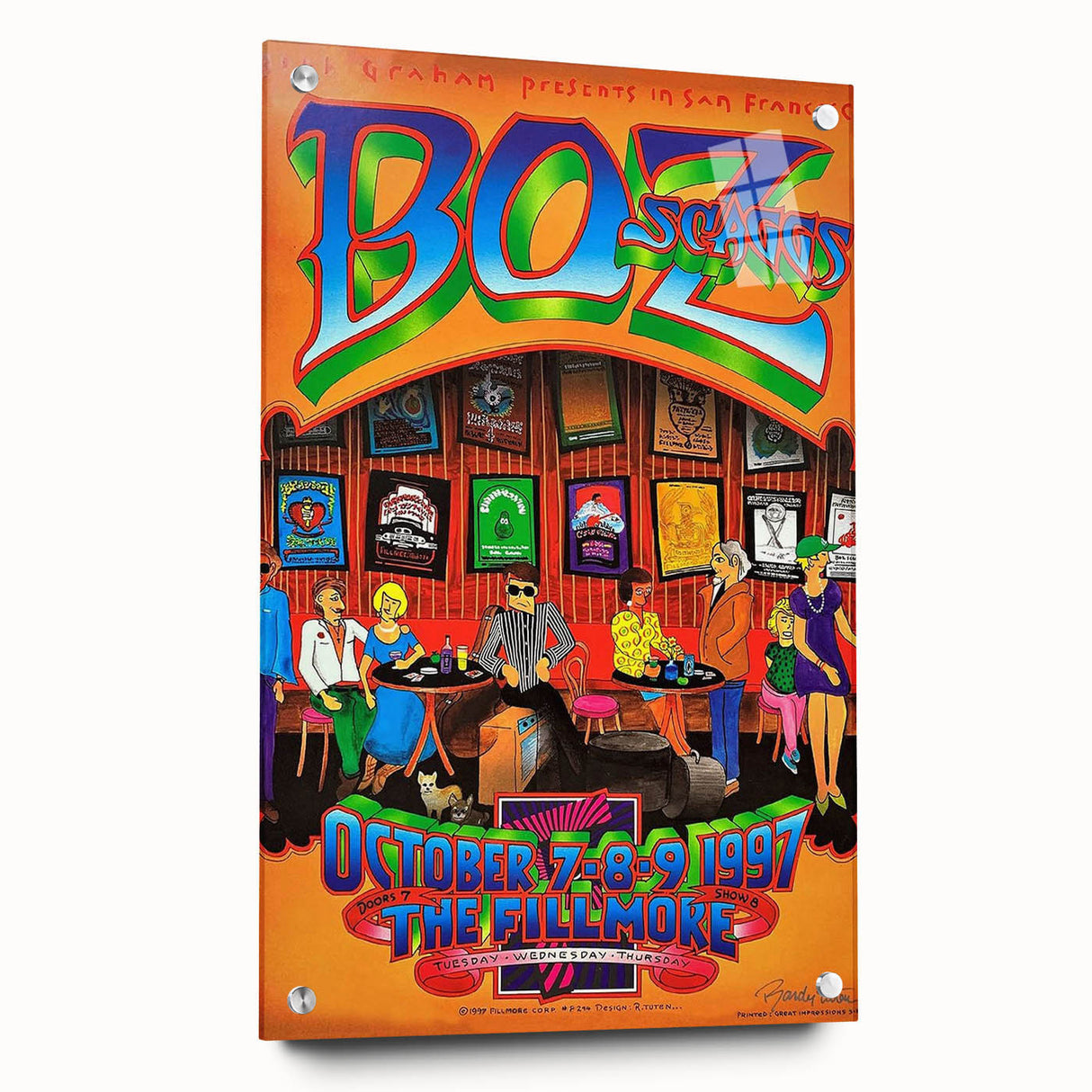 Boz Scaggs 1997 Fillmore Poster - Retro Music Wall Art