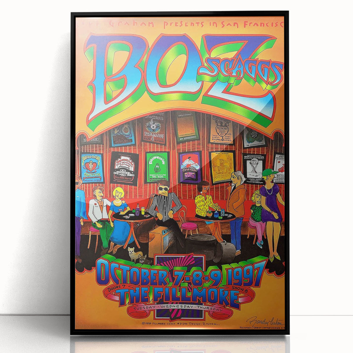 Boz Scaggs 1997 Fillmore Poster - Retro Music Wall Art