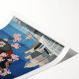 Vintage Tokyo Travel Poster | Retro Art Print of Cherry Blossoms