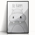 Be Happy Hippo - Boys Room Wall Art Kids Wall Art Prints