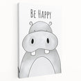 Be Happy Hippo - Boys Room Wall Art Kids Wall Art Prints