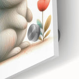 Soft Bunny Nursery Wall Art - Framed Baby Room Decor Print