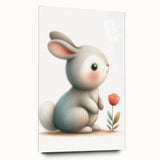 Soft Bunny Nursery Wall Art - Framed Baby Room Decor Print