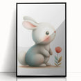 Soft Bunny Nursery Wall Art - Framed Baby Room Decor Print