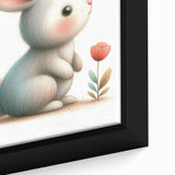 Soft Bunny Nursery Wall Art - Framed Baby Room Decor Print